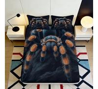 3D Printed Tarantula Fitted Sheet Microfiber Soft Bedroom Decor Spider Bed Cover for Adults Teens Dorm Mattress Protection 90x200x25cm