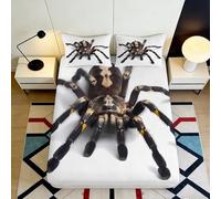 3D Printed Tarantula Fitted Sheet Microfiber Soft Breathable Spider Bed Cover for Bedroom Dorm Mattress Protection Decor 90x200x25cm