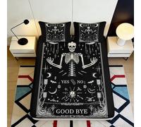3D Printed Tarot Fitted Sheet Microfiber Deep Pocket Non-Slip Astrology Design Mattress Fitted Cover Washable for Bedroom 90x200x25cm