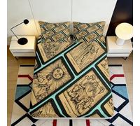 3D Printed Tarot Fitted Sheet Microfiber Deep Pocket Non-Slip Bedroom Tarot Mattress Fitted Cover for Adults Teens 120x200x25cm