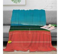 3D Printed Tennis court scene Thermal Blanket Soft Cosy Bedding Warm Modern graphic design Blanket Compact Portable Non Pilling for Apartment Dwellers Renters Young Adults 60x80inch(150x200cm)