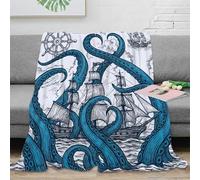 3D Printed tentacle art Couch Blanket Microfiber Warm Soft Bedding Cosy Vintage sea Fluffy Blanket Thoughtful Gift for Families Friends Loved Ones 80×90inch(200x230cm)