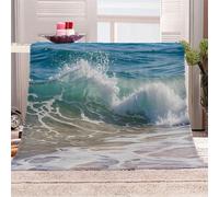 3D Printed The Blue Waves Roll Flannel Fleece Blanket （270GSM） Natural Tranquility Super Cozy 270x230 cm King Size Fade Resistant Home Decor Gift - Machine Washable