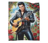 3D Printed The Elvis Flannel Plush Blankets for Adult Children Cosy Fleece Bed Throws for Sofa Bed Couch Chairs 50x60inch(127x152cm)
