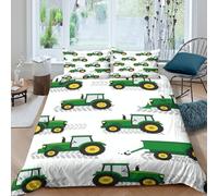 3D Printed Tractor Duvet Cover, Microfiber Bedding Cover Hidden Zipper for