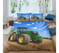 3D Printed Tractor Duvet Cover, Microfiber Bedding Cover Hidden Zipper for