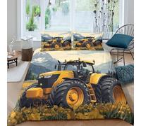 3D Printed Tractor Duvet Cover, Microfiber Bedding Cover Hidden Zipper for