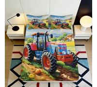 3D Printed Tractor Field Fitted Sheet Microfiber Soft Anti-Slip Bed Sheet Village Scenery Mattress Cover Bedroom Decor 90x200x25cm