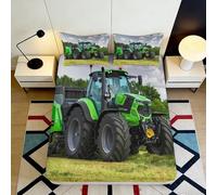 3D Printed Tractor Fitted Sheet Microfiber Deep Pocket Non-Slip Bedding Set Tractor Mattress Fitted Cover for Bedroom Adults Teens Washable 90x200x25cm