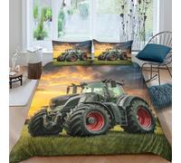 3D Printed Tractor Quilt Cover, Microfiber Duvet Cover Hidden Zipper for