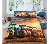 3D Printed Tractor Quilt Cover, Microfiber Duvet Cover Hidden Zipper for