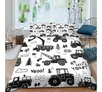 3D Printed Tractor Quilt Cover, Microfiber Duvet Cover Hidden Zipper for