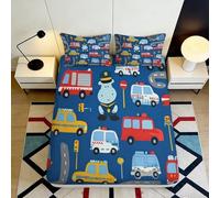 3D Printed Traffic Design Fitted Sheet Microfiber Deep Pocket All-Round Wrap Bedroom Bedding Traffic Mattress Fitted Cover for Youth Adults 180x200x25cm