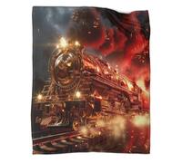 3D Printed Train Flannel Blankets for Adult Children Mechanical Cosy Fleece Bed Throws for Bed And Couch Chairs 70x80inch(180x200cm)