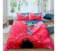 3D Printed Tree Frog Chrysanthemums Single Duvet Cover Set Animal Bedding Set Soft Breathable Microfibre Quilt Cover 150x200 with Zipper Closure and 2 Pillowcases 50x75 1191-B