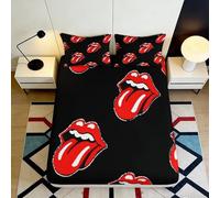 3D Printed Trendy Red Lip Microfiber Fitted Sheet for Bedroom Deep Pocket Non-Slip Mattress Fitted Cover Adult Bedding 140x200x25cm