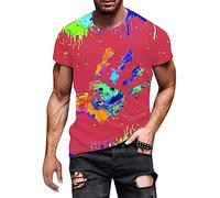 3D Printed Tshirt for Men 2026 Neon Athletic Cute Casual Tops Going Out Trendy T Shirts Loose Colorful Sexy Going Out Tee Shirts 3D Fashion Printed Tees Shirts Rainbow Tie Dye Summer