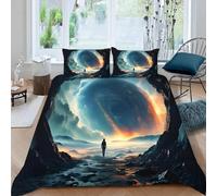 3D Printed Tunnel Universe Duvet Cover Set Double size,Soft Microfiber Hypoallergenic Planet Bedding Set with Pillowcase, Quilt Cover with Zipper for Kids, Teens, Adults 1e14