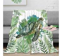 3D Printed turtle swimming Throw Blanket Microfiber Soft Warm Bedding Breathable Watercolor tropical Warm Blanket Lightweight All Season for Dorm Dwellers University Students 60x80inch(150x200cm)
