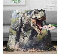 3D Printed Tyrannosaurus Rex Bedding Blanket Warm Soft Bedding Cosy Prehistoric Dinosaur Couch Blanket Wrinkle Resistant Anti Static for Young Adults Renters Apartment Dwellers 60x80inch(150x200cm)