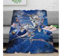 3D Printed Unicorn love Throw Blanket Microfiber Warm Thermal Bedding Soft Fantasy dreamcatcher Warm Blanket Machine Washable No Shedding for Office Workers Students Teens 40x50inch(100x130cm)