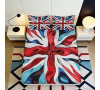 3D Printed Union Flag Fitted Sheet Microfiber Deep Pocket Full Wrap Bedroom Bedding Union Style Mattress Fitted Cover 90x200x25cm
