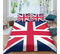 3D Printed Union Jack Duvet Cover, Microfiber Comforter Cover Hidden Zipper