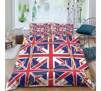 3D Printed Union Jack Quilt Cover, Microfiber Duvet Cover Hidden Zipper for