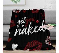 3D Printed valentine kisses Living Room Throw Microfiber Warm Soft Bedding Cosy romantic doodle All Season Blanket Lightweight Machine Washable for Couples Families Households 80×90inch(200x230cm)
