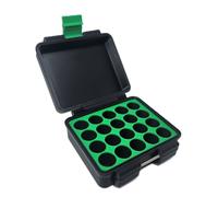 3D Printed Vial Storage Case - 3ml Vial Storage Case - Freezer Safe Hard Shell Peptide Case for Home, Fridge, Travel (Black/Green, 20 3ml Vials)