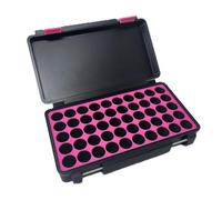 3D Printed Vial Storage Case - 3ml Vial Storage Case - Freezer Safe Hard Shell Peptide Case for Home, Fridge, Travel (Black/Pink, 50 3ml Vials)