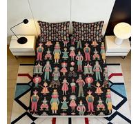 3D Printed vibrant cartoon character Fitted Sheet, Microfiber soft touch, wrinkle resistant, guest room bedding, stylish decor, easy care, dust protection 90x200x25cm