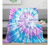 3D Printed vibrant tie dye Bed Throw Microfiber Ultra Soft Warm Bedding psychedelic swirl pattern Thermal Blanket Premium Gift for Holiday Celebrations Birthday Anniversary 50x60inch(127x152cm)