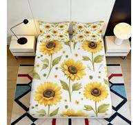 3D Printed Victorian Garden Fitted Sheet Microfiber Lily Bed Cover Non Slip Dustproof Machine Washable Decor for Adult Bedroom Guest Room 90x200x25cm