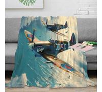 3D Printed vintage fighter planes Bedding Throw Microfiber Warm Cosy Bedding Soft war aviation art All Season Blanket No Shedding for Students Teens Office Workers Gamers 40x50inch(100x130cm)