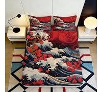 3D Printed Vintage Sailing Ship Fitted Sheet Microfiber Deep Pocket Bedroom Bedding Sailing Ship Mattress Fitted Cover Non-Slip Elastic for Adults Single（90x200cm）