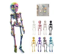3D Printed Vintage Skeleton Magnetic Figurine, Posable Skull Fridge Magnets, Poseable Mini Skull Fridge Magnets with Movable Joints, for Refrigerator,Whiteboard,Kitchen(#G)