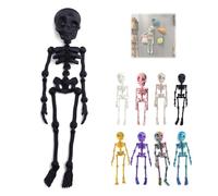 3D Printed Vintage Skeleton Magnetic Figurine, Posable Skull Fridge Magnets, Poseable Mini Skull Fridge Magnets with Movable Joints, for Refrigerator,Whiteboard,Kitchen(#D)