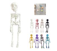 3D Printed Vintage Skeleton Magnetic Figurine, Posable Skull Fridge Magnets, Poseable Mini Skull Fridge Magnets with Movable Joints, for Refrigerator,Whiteboard,Kitchen(#C)