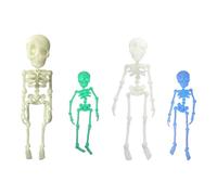 3D Printed Vintage Skeleton Magnetic Figurine, Posable Skull Fridge Magnets, Poseable Mini Skull Fridge Magnets with Movable Joints, for Refrigerator,Whiteboard,Kitchen(Fluorescence-2pcs)