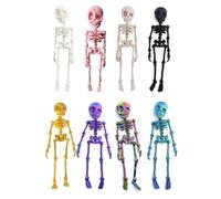3D Printed Vintage Skeleton Magnetic Figurine, Posable Skull Fridge Magnets, Poseable Mini Skull Fridge Magnets with Movable Joints, for Refrigerator,Whiteboard,Kitchen(8pcs)