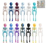 3D Printed Vintage Skeleton Magnetic Figurine, Skeleton Refrigerator Magnets for Fridge, with Movable Joints Multi-Color Human Skull Magnetic Halloween Decor(13mix)