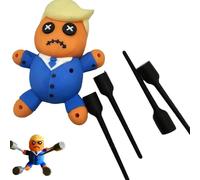 3D Printed Voodoo Doll with Pins - Funny Gag Gift, Desk Toy for Stress Relief, Novelty Ornament - Ideal White Elephant & Prank Gift for Men & Women