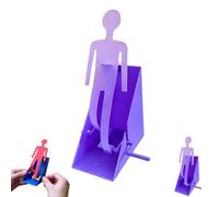 3D Printed Walking Man, Hand Crank Mechanical Figure Desk Toy, Interactive Fidget Gadget for Stress Relief Focus, Novelty Desktop Decor, Creative Engineering Gift for Adults Office Home (Purple)