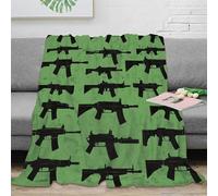 3D Printed weapon silhouettes Bedding Blanket Microfiber Soft Warm Bedding Breathable military design Bed Throw Compact Portable for Campers Travellers Students Young Adults 80×90inch(200x230cm)