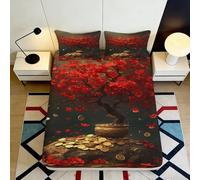 3D Printed Wheat Field Fitted Sheet Microfiber Deep Pocket Full Wrap Non-Slip Bedroom Bedding Wheat Mattress Fitted Cover Washable Single（90x200cm）