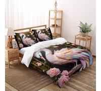 3D Printed White Swan Duvet Cover Wild Animal Bird Bedding Set 3Pcs Soft Microfiber with Pillowcases,Hidden Zipper for Boys And Girls Double(200x200cm) Room Decor