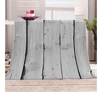3D Printed White Wood Plank Texture-15 Flannel Fleece Blanket (270GSM) The Beauty Of Tranquility Super Cozy 220x240 cm Queen Size Fade Resistant Home Decor Gift - Machine Washable