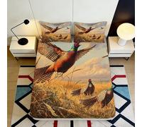 3D Printed Wild Birds Fitted Sheet Microfiber Deep Pocket Bedroom Bedding Non-Slip Elastic Hem Wild Birds Mattress Fitted Cover for Adults/Teens 160x200x25cm