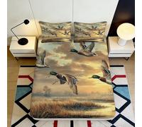 3D Printed Wild Birds Fitted Sheet Microfiber Deep Pocket Non-Slip Bedroom Bedding Flying Birds Mattress Fitted Cover Washable 180x200x25cm